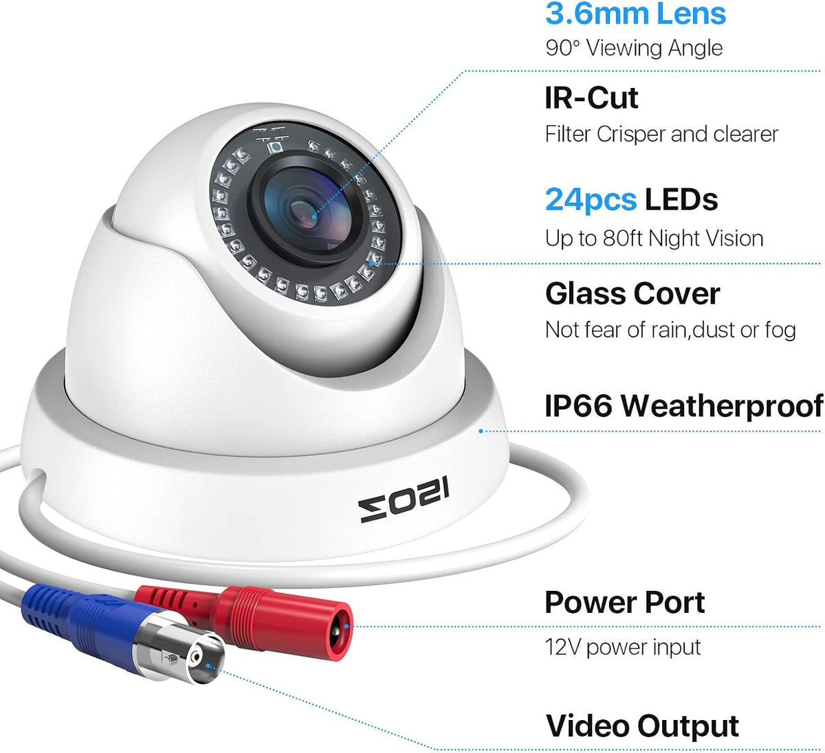 zosi 4 pack 1080p security cameras,night vision,2mp outdoor, view 9