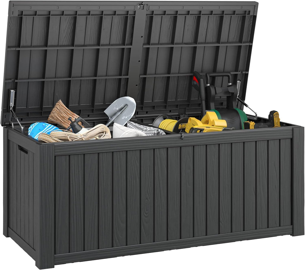 180 Gallon Outdoor Storage Box Waterproof Deck Box Patio Storage