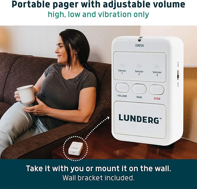 Lunderg Bed Alarm for Elderly Adults & Chair Alarm Set