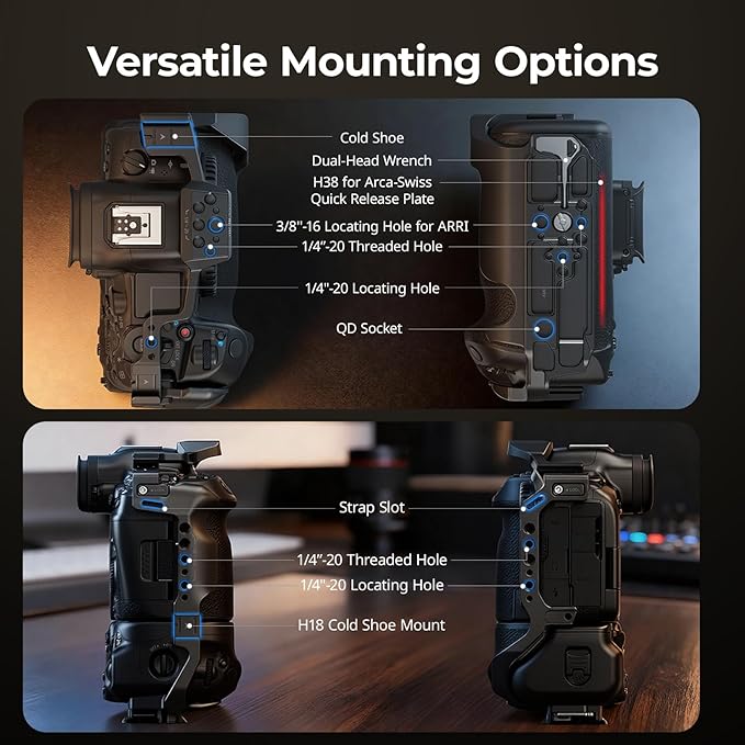 SmallRig R5 Mark II with Battery Grip BG-R20 Camera Cage