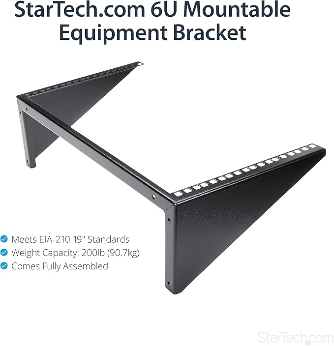 StarTech.com 6U Wall Mount Patch Panel Bracket – 19 in – Steel