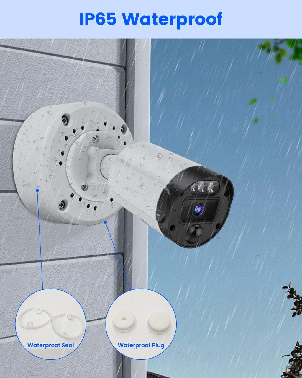universal security camera junction box, metal hide cable, front angle view