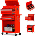 8-Drawer Rolling Tool Chest Tool Box,Removable Tool Storage Cabinet with 4 Wheels and Drawers,2 in 1 Portable Toolbox Organizer, Tool Chest with Lockable Drawer Gifts for Men (Red)