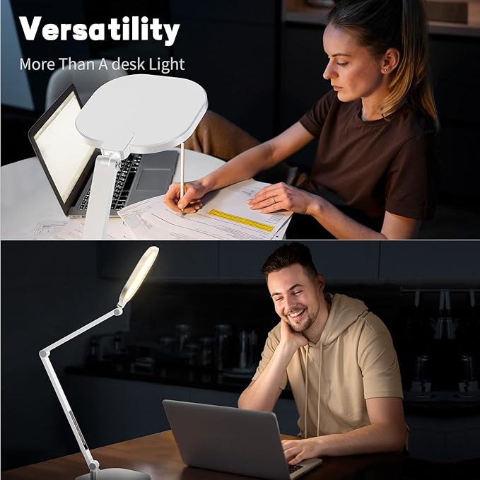 LED Desk Lamp for Home Office, Desk Light for Video Call, 3 Color Temperature