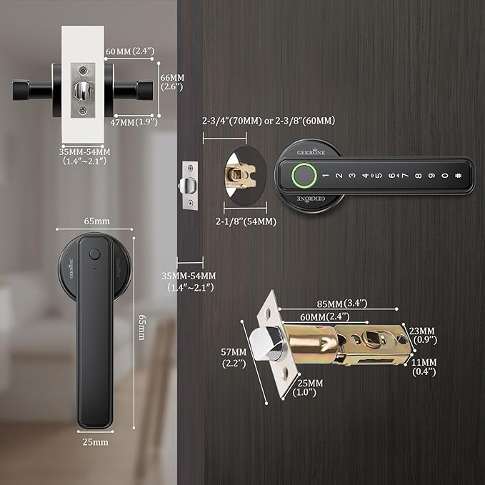 GEKRONE Fingerprint Smart Lever Lock TUYA APP Control Keyless Entry Bluetooth