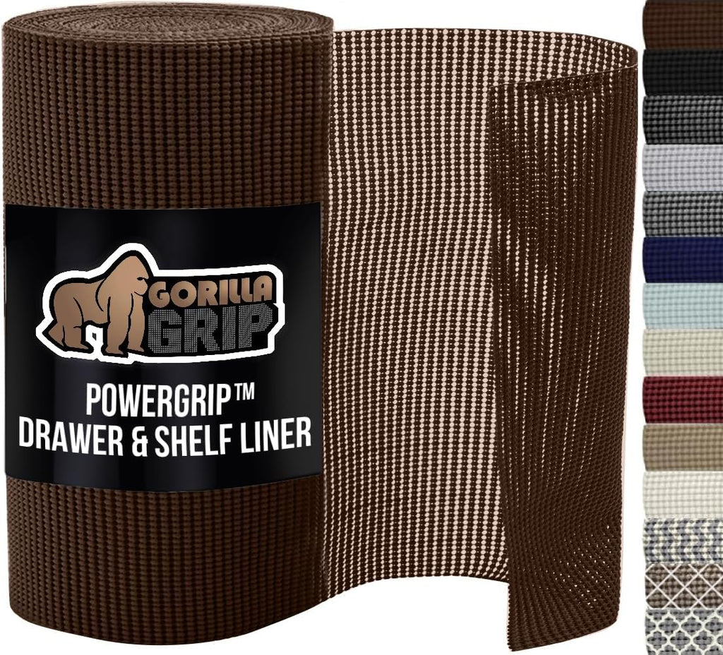 GORILLA GRIP powerGRIP Drawer Shelf and Cabinet Liner, Thick Strong Hold