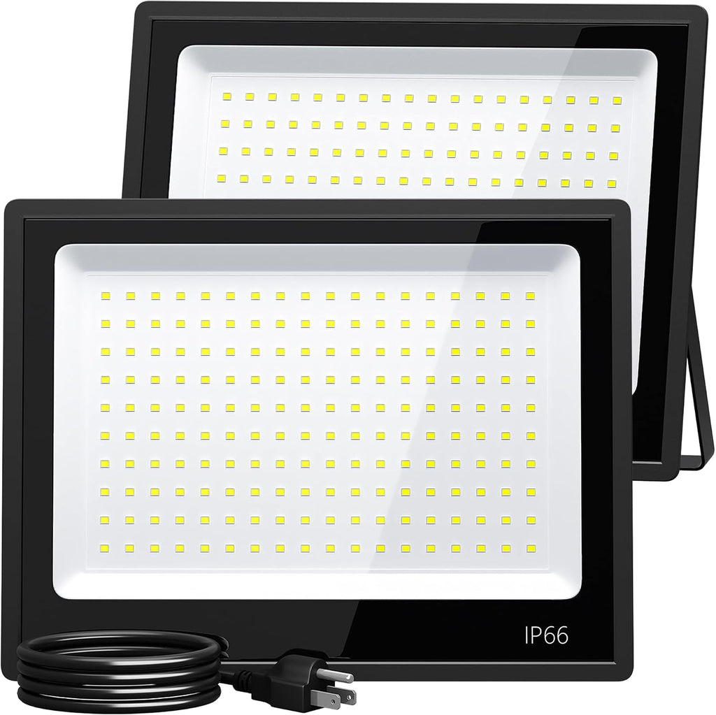 XXBSAZ 150W LED Flood Light Outdoor, High Output Plug-in & Hardwired Security