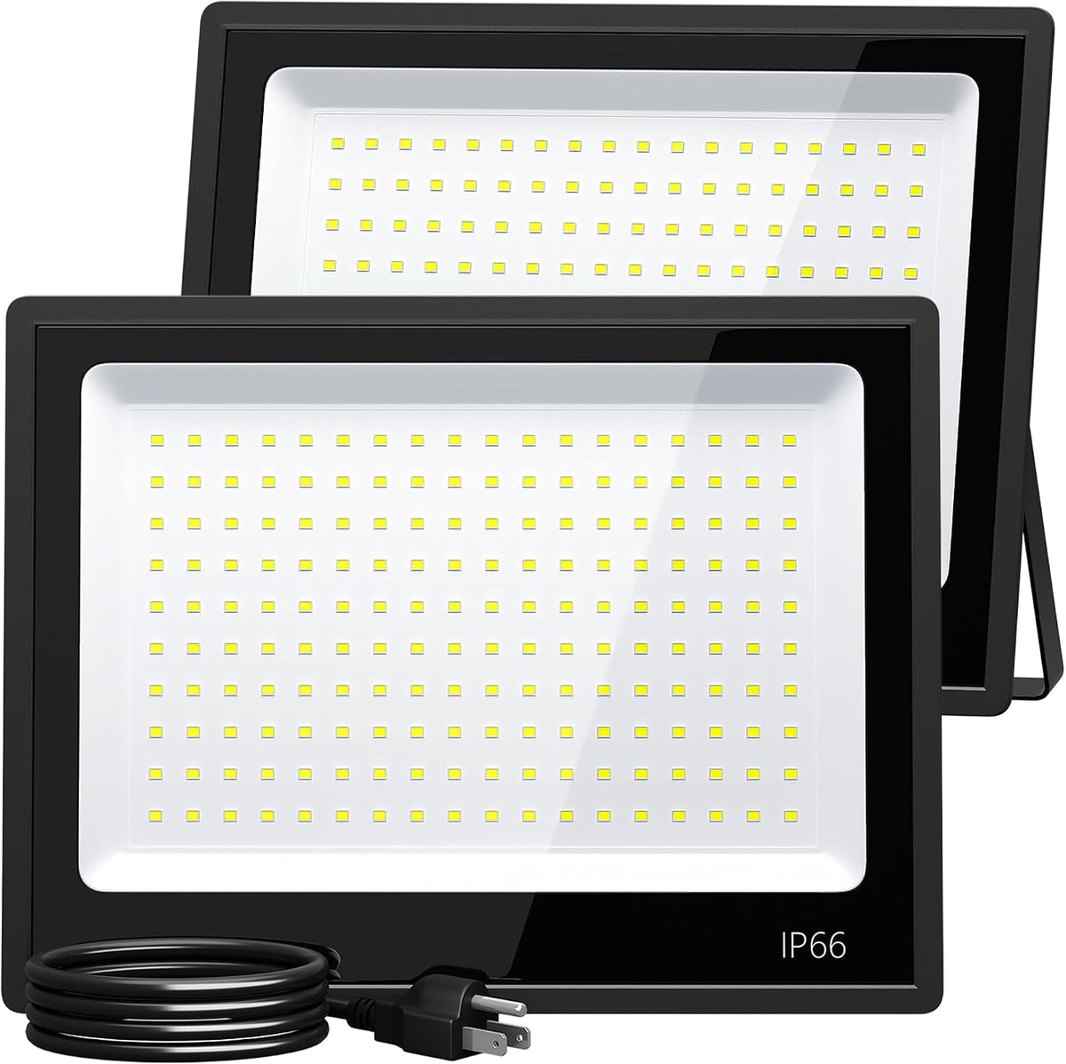 XXBSAZ 150W LED Flood Light Outdoor, High Output Plug-in & Hardwired Security