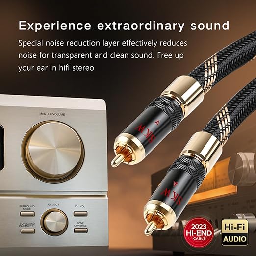 SKW Audiophiles Subwoofer Lock RCA Cable RCA to RCA Multiple Shield