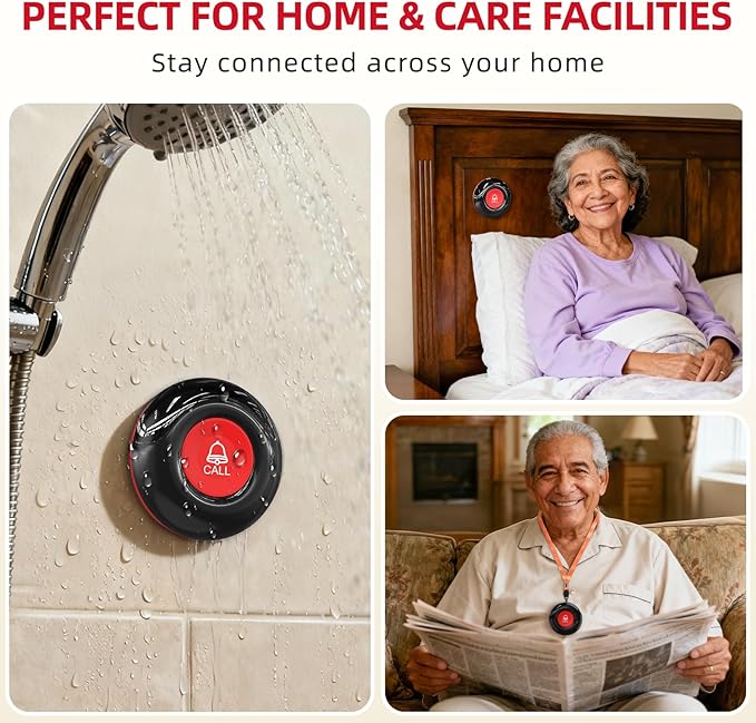 CallToU Caregiver Call Button Wireless Call Bell Alert Button