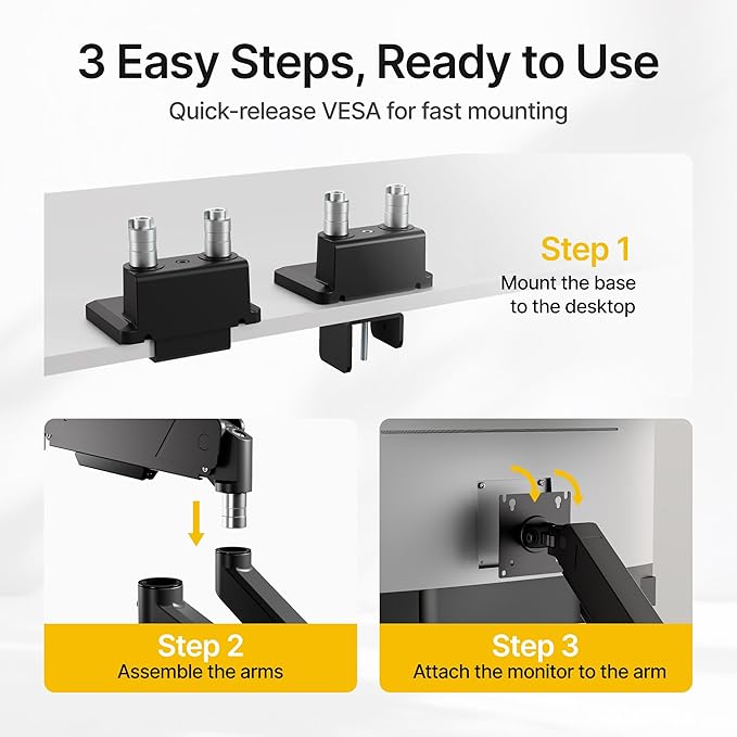 monTEK Dual Monitor Mount Monitor Arms