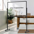 Mobile Clear Glass Whiteboard on Wheels