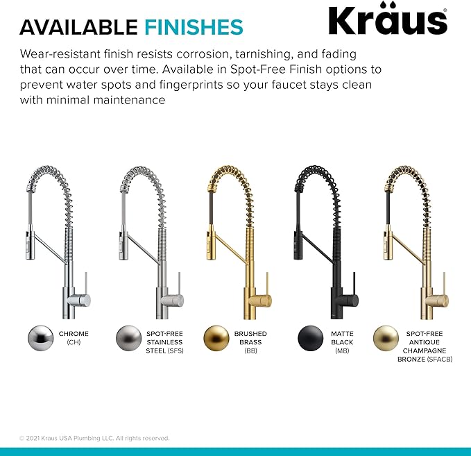 KRAUS Oletto Commercial Style Single Handle Pull Down Kitchen Faucet