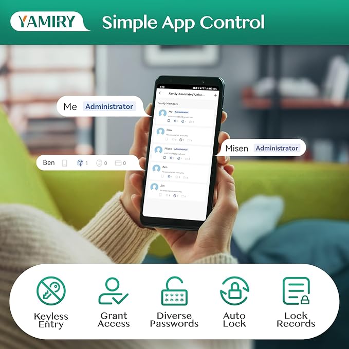 Smart Deadbolt Door Lock with Keypad:Yamiry Fingerprint Keyless Entry Deadbolt