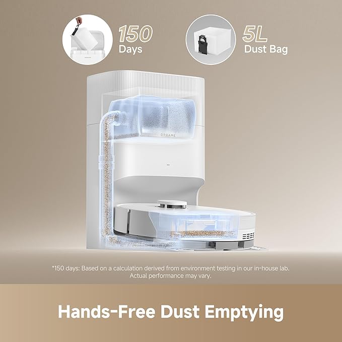 DREAME D20 Plus Robot Vacuum and Mop, 000Pa Suction, Self-Emptying