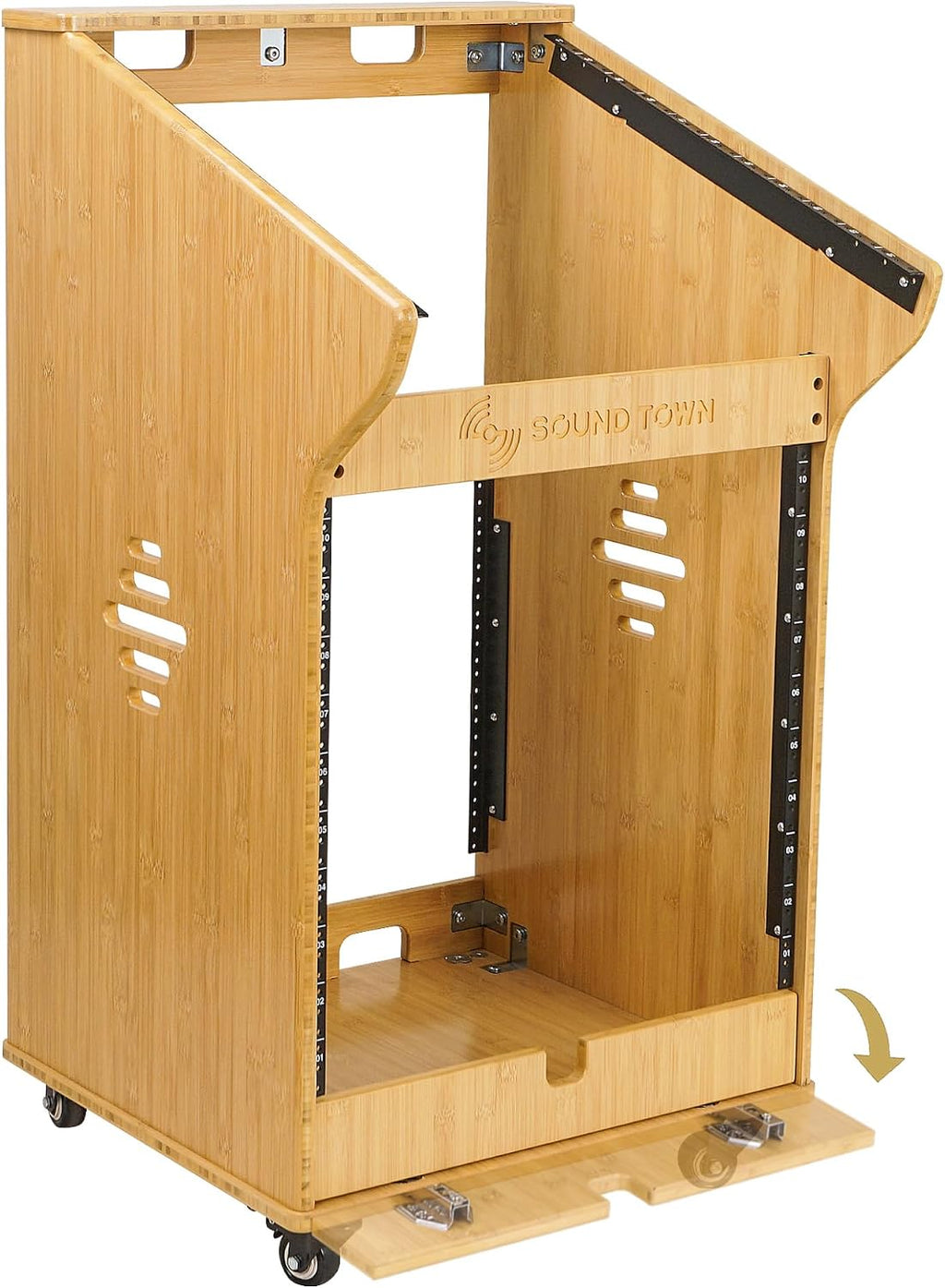 Sound Town DIY Solid Carbonized Bamboo Studio Rack