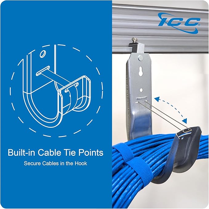 ICC Beam Clamp J Hook 2” with Retainer Clip (25-Pack)