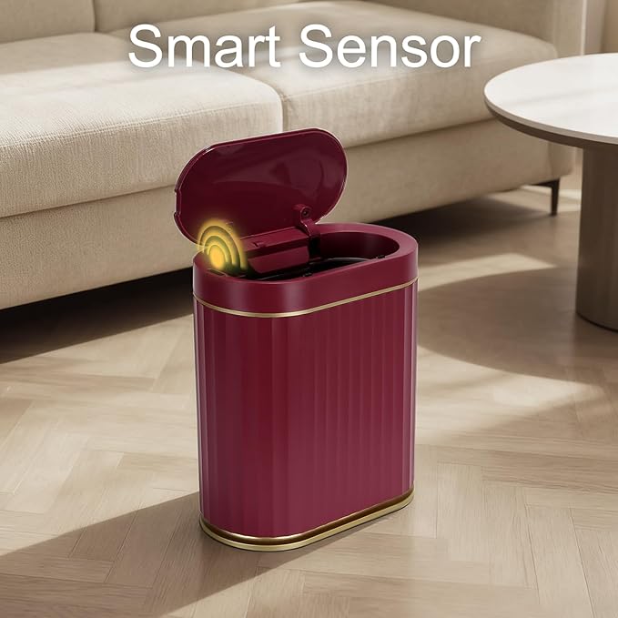 ELPHECO Bathroom Motion Sensor Trash can 2 Gallon Automatic Garbage Can
