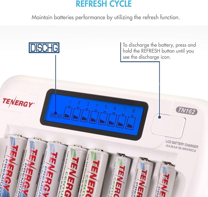 Tenergy AA/AAA Rechargeable Battery and Charger Combo TN162