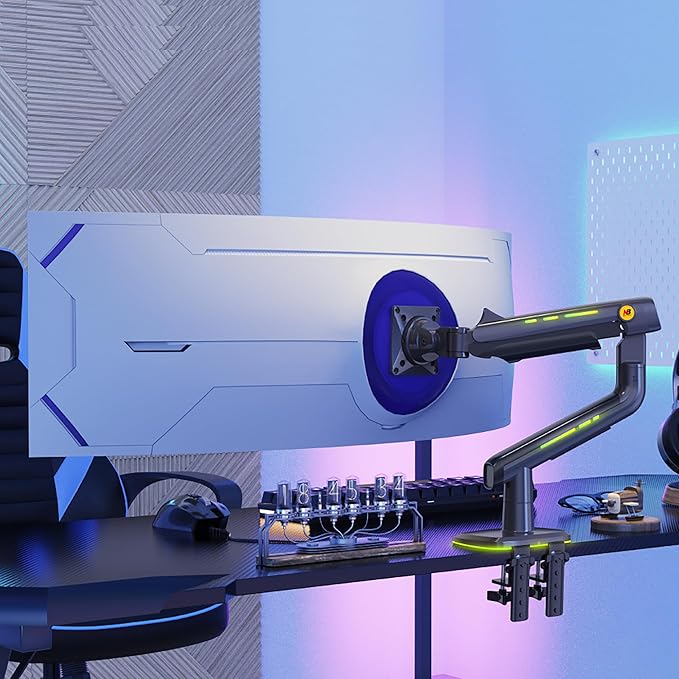NB Gaming Monitor Arm for Screen up to 60 inches, Holds 44 lbs, VESA 75/100