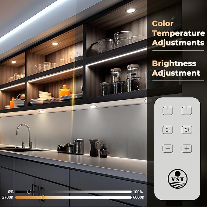 VST Under Cabinet Mini Panel Lighting 3.94inch 12V 2.5W (6Pack)