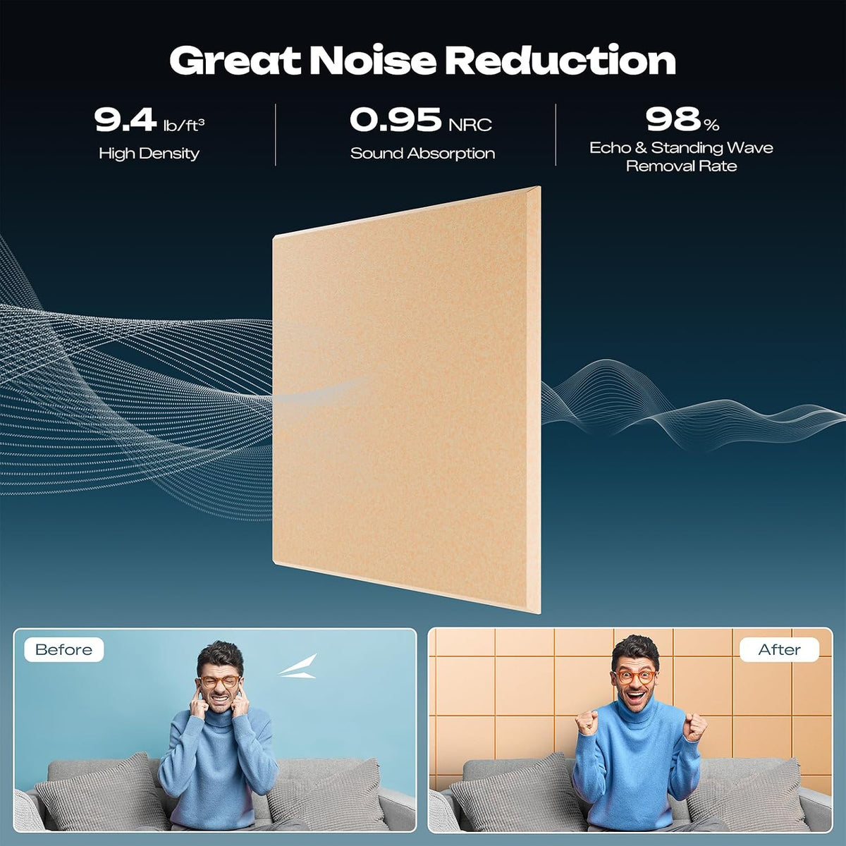 sonicism 22 pack acoustic wall panels shown in use