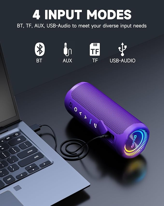OHAYO Bluetooth Speaker, Portable Wireless, IPX7 Waterproof, Powerful 25W Sound