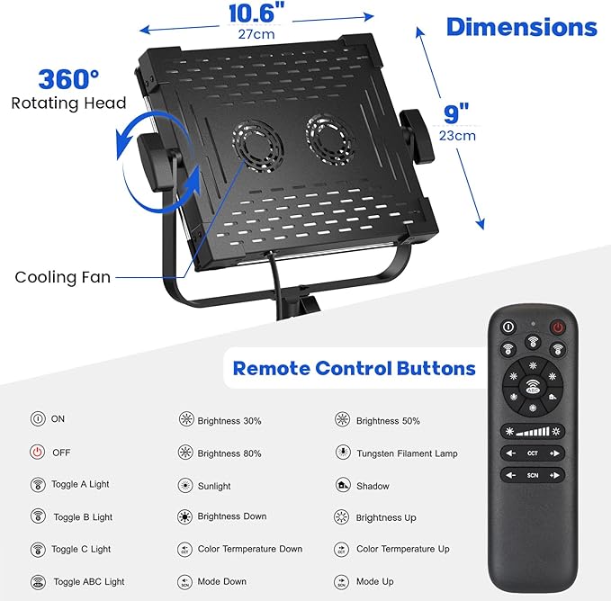 Photography Video Lighting Kit, Upgraded Bi-Color LED Video Studio Lights