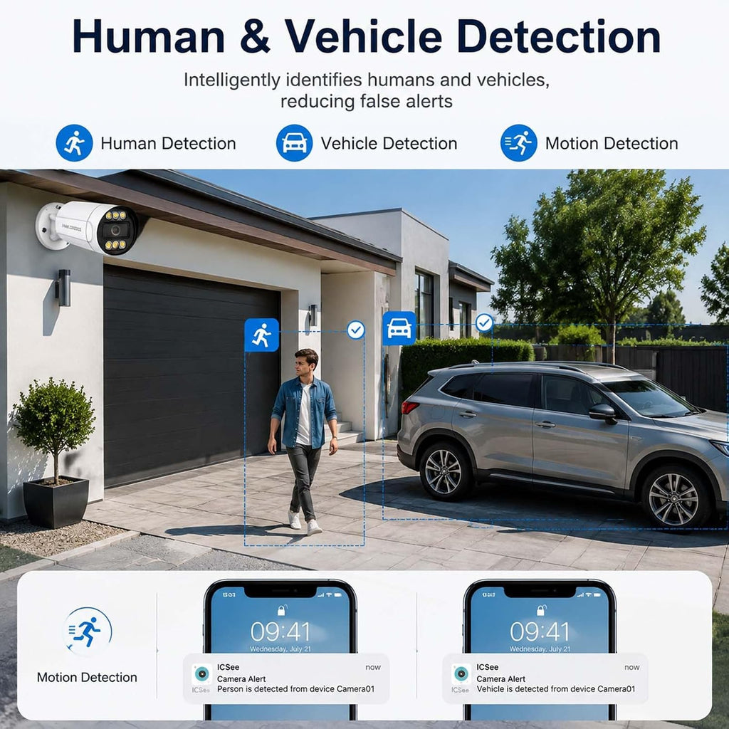 4k 8mp poe outdoor security camera, 2.8mm 108°, package contents