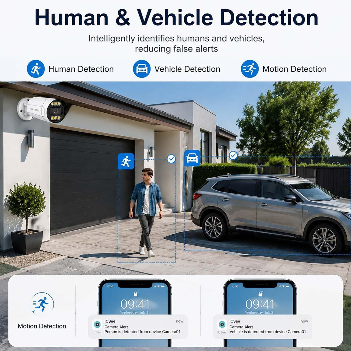 4k 8mp poe outdoor security camera, 2.8mm 108°, package contents