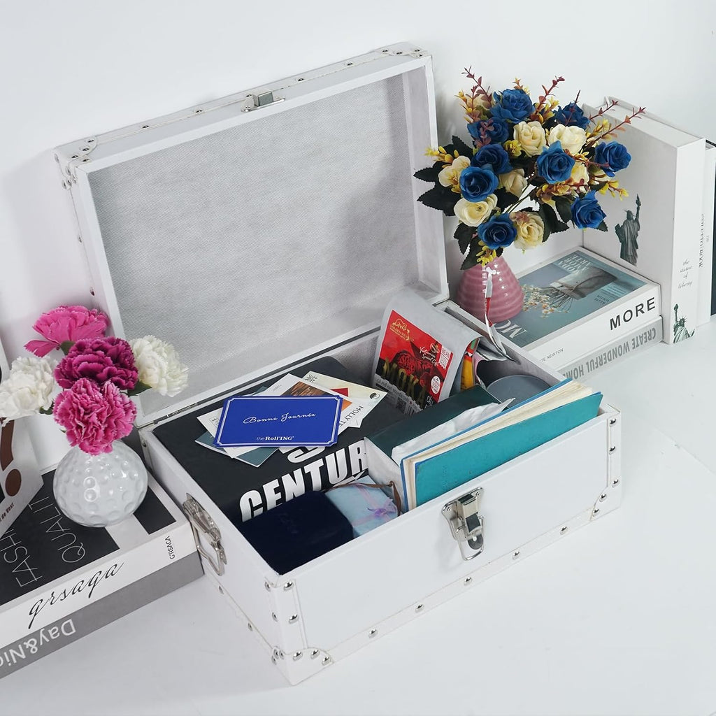 dreamseden white large wooden keepsake box, wedding gifts, close-up detail