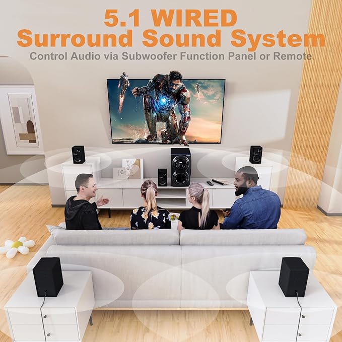 Bobtot Home Theater Sound System 5.1 Surround Sound Systems