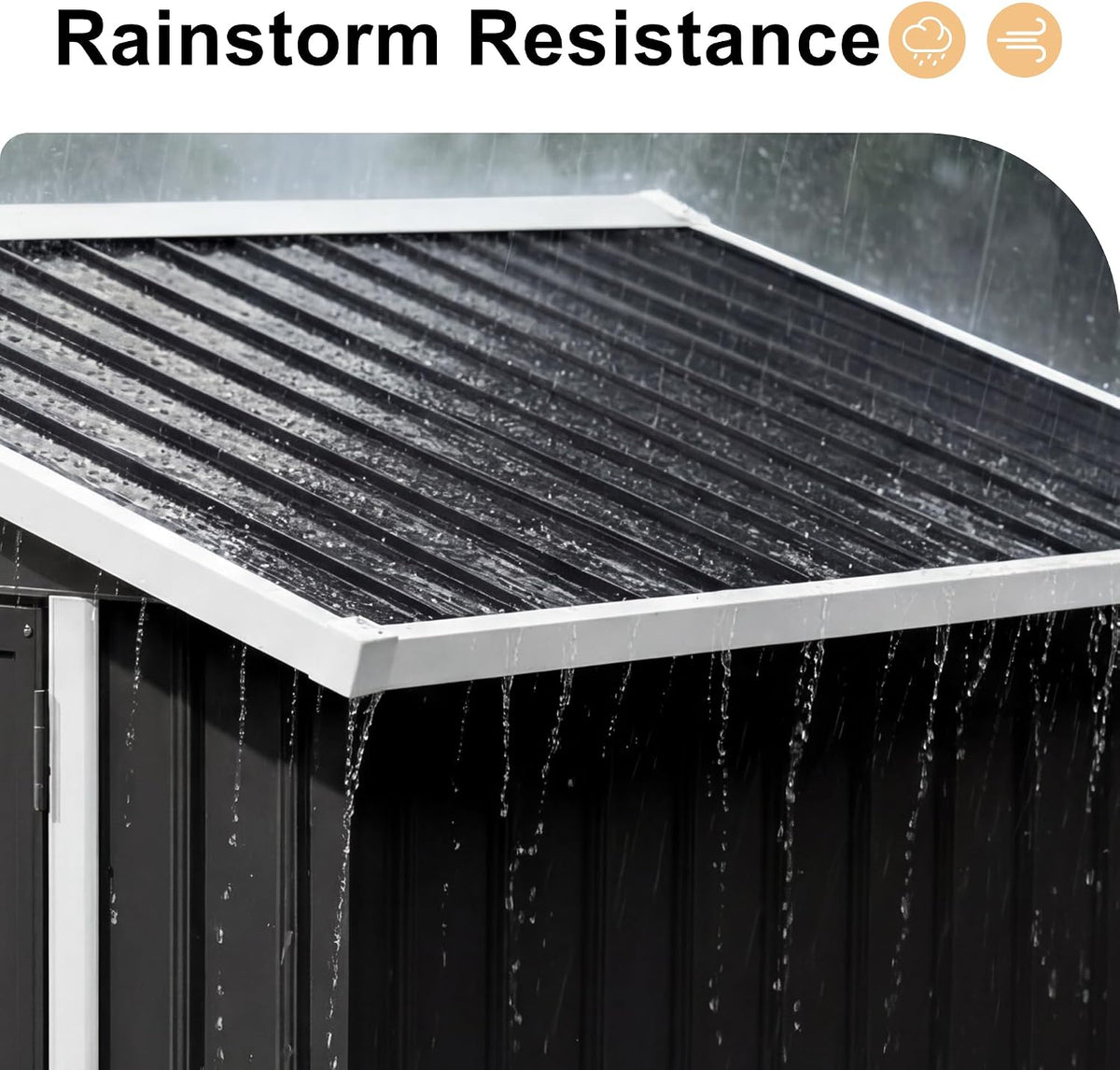 6x4ft outdoor storage shed, tool shed with sloping shown in use