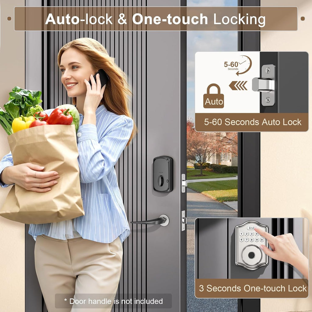 52hz fingerprint door lock, keyless entry door lock on a desk or shelf