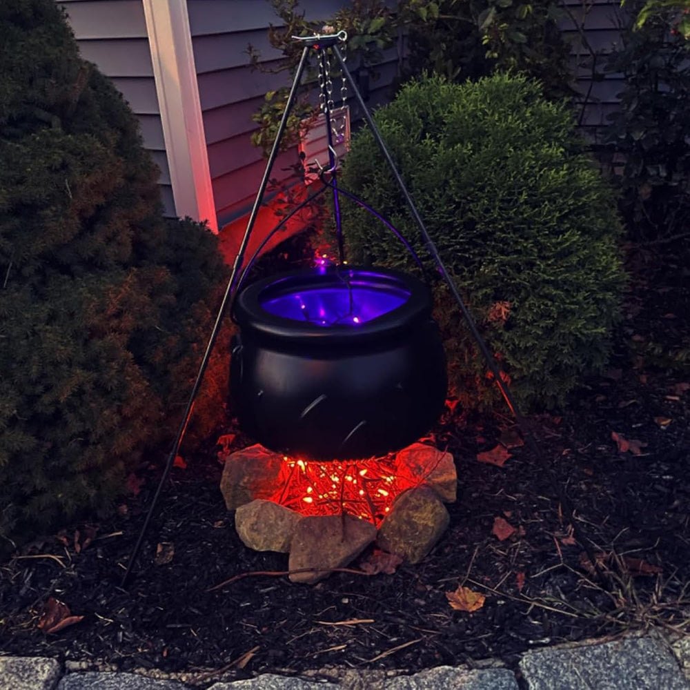 Halloween Decorations Outdoor - Large Witches Cauldron on Tripod with Lights ...