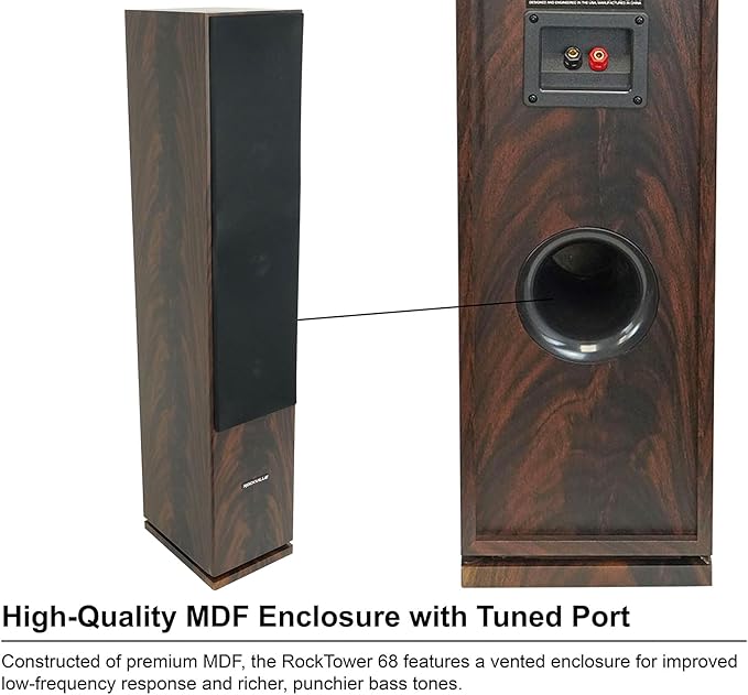 Rockville RockTower 68D 400W Passive Tower Speaker 8 Ohm, Deep Bass,