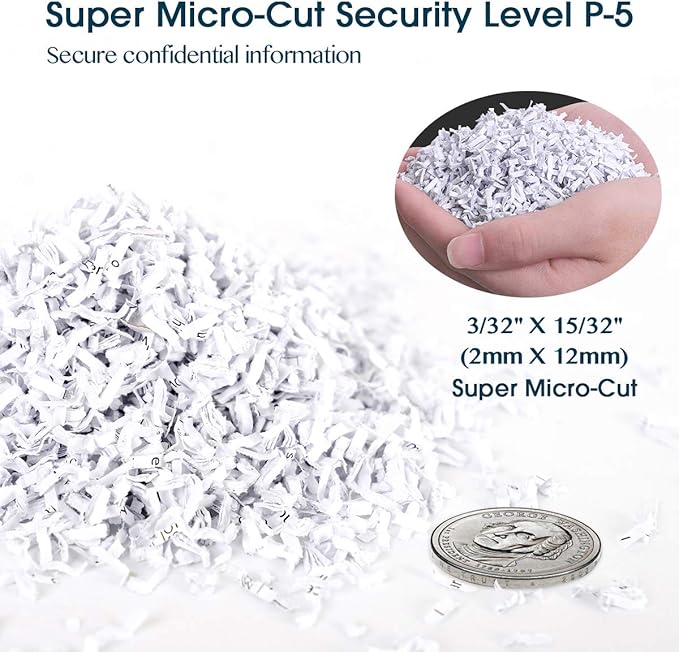 WOLVERINE 10-Sheet Super Micro Cut High Security Level P-5 Heavy Duty