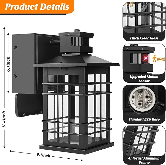 Kondras Motion Sensor Porch Light