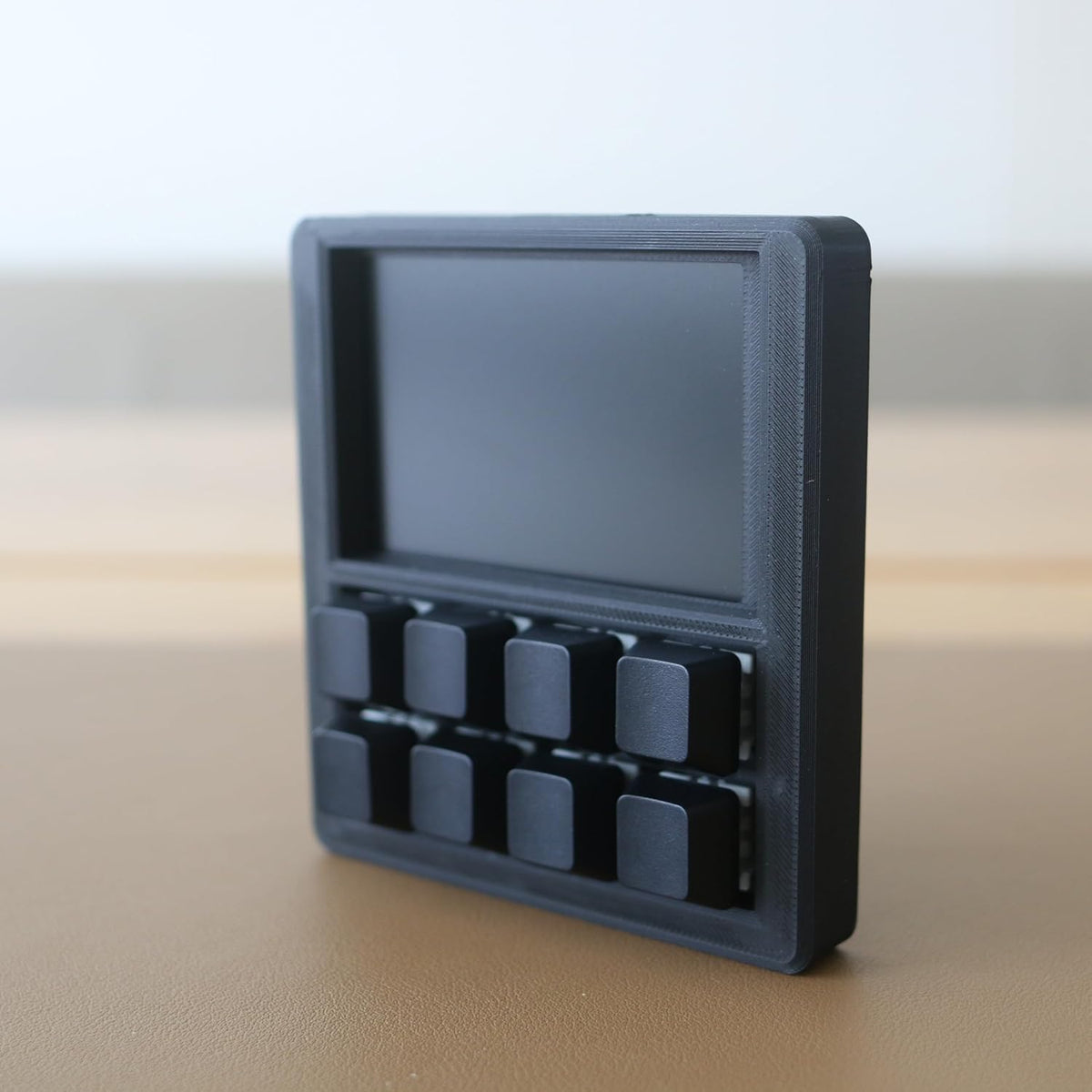 8-key macropad 3.5" tft lcd screen programmable mechanical on a desk or shelf