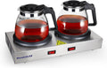 Commercial Double Coffee Carafe Warmer, Stainless Steel, 2 Burners Decanter
