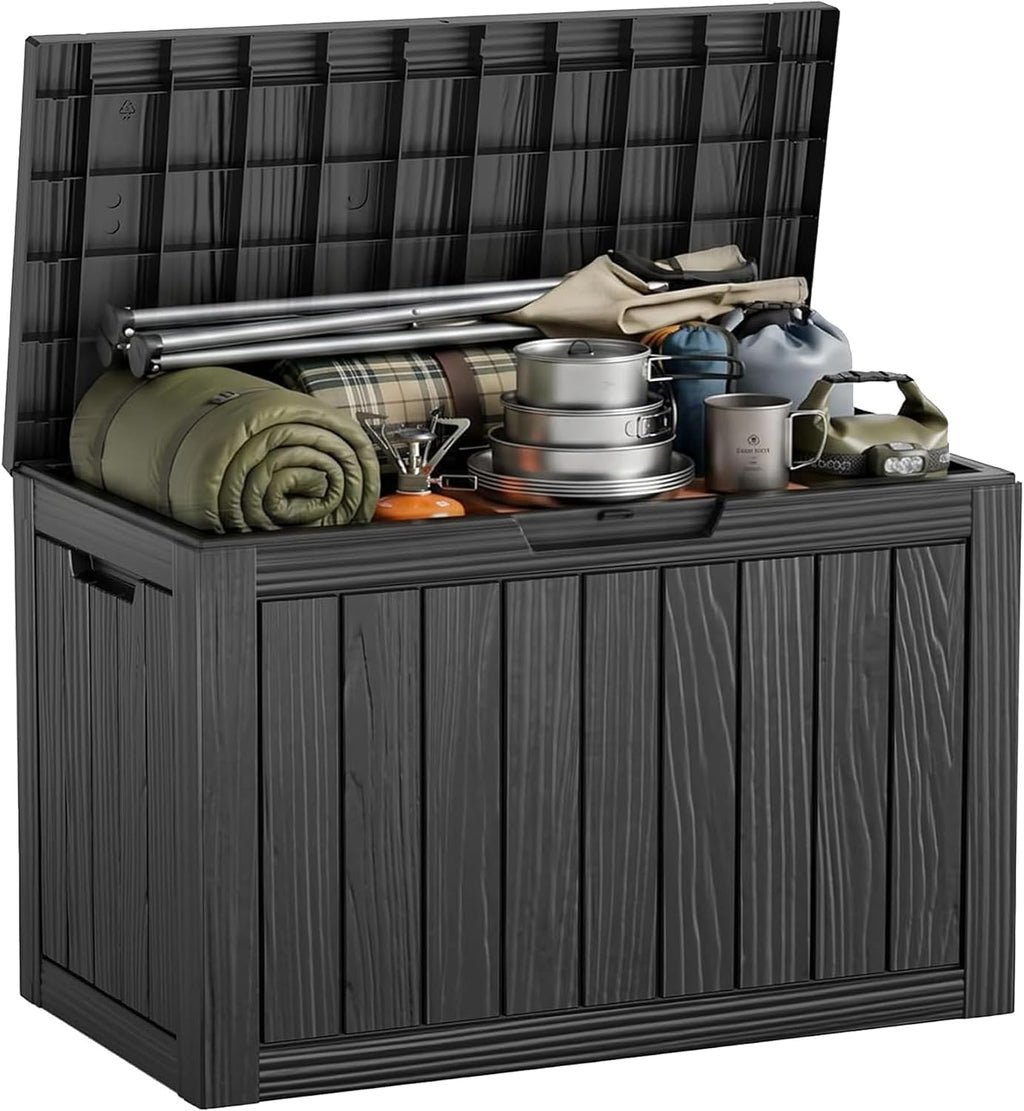 EasyUp 60 Gal Outdoor Storage Box Waterproof Lockable Resin Deck Box