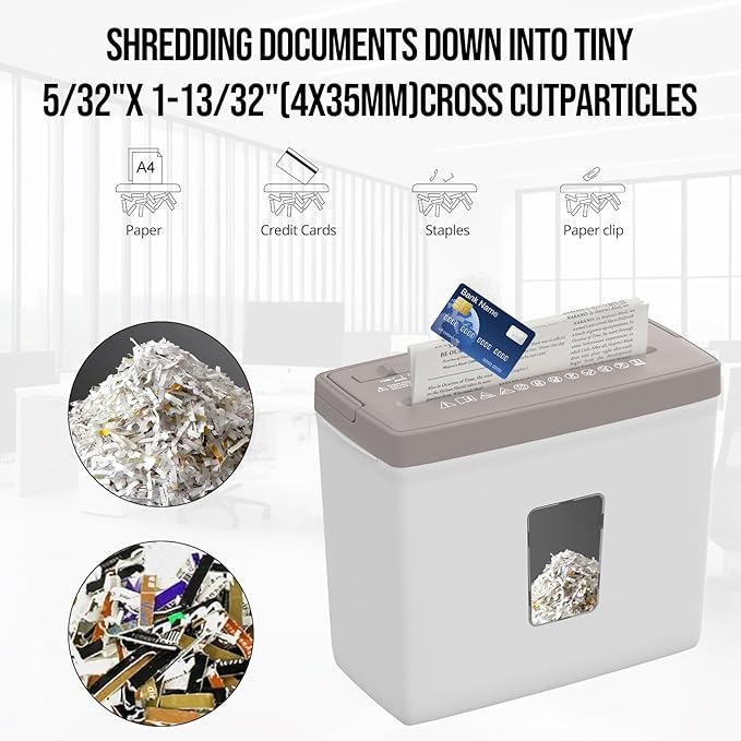 Suntiko 5-Sheet Cross Cut Paper Shredder