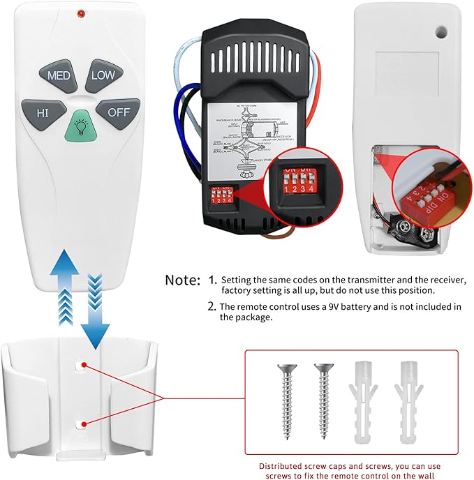 2 Pack Universal Ceiling Fan Remote Control Kits
