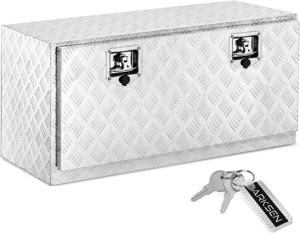 ARKSEN 36"x17"x18" Underbody Tool Box, Heavy Duty Storage Chest, Silver