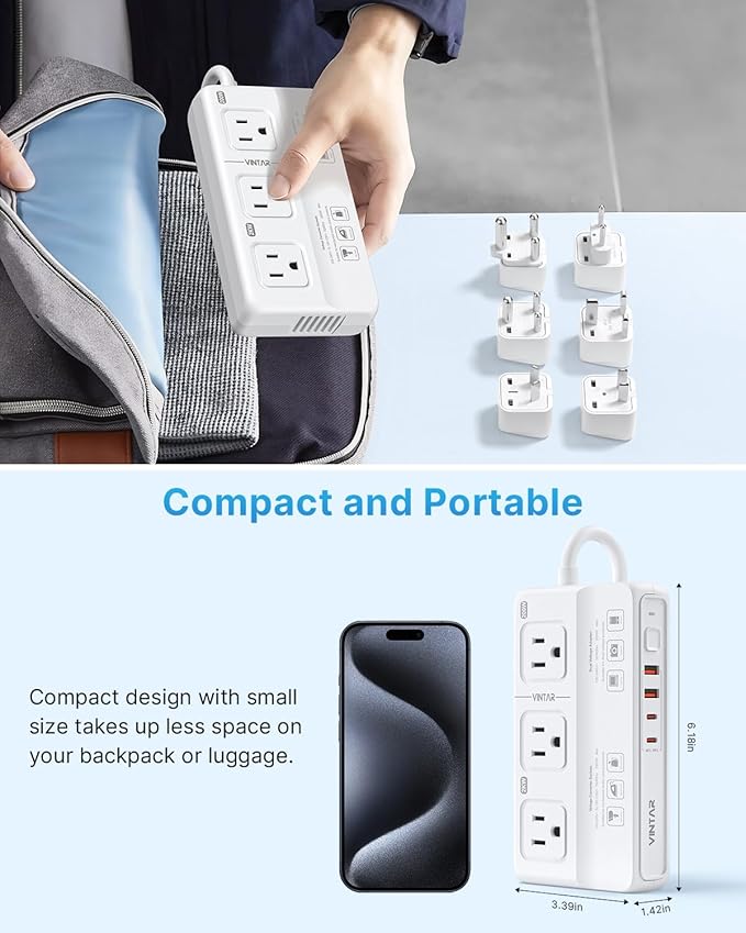220V to 110V Voltage Converter, VINTAR 2000W Universal Travel Adapter Voltage