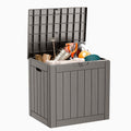 Vixzen 35 Gallon Deck Boxes Outdoor Waterproof, Lockable Resin Storage Box with lid for Furniture Cushions, Weatherproof Containers Outside Storage Boxes for Garden Patio Pool Tools(Black, 35 Gallon)