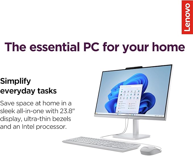 Lenovo IdeaCentre Everyday Tasks 24" Full HD All-in-One Desktop Computer •