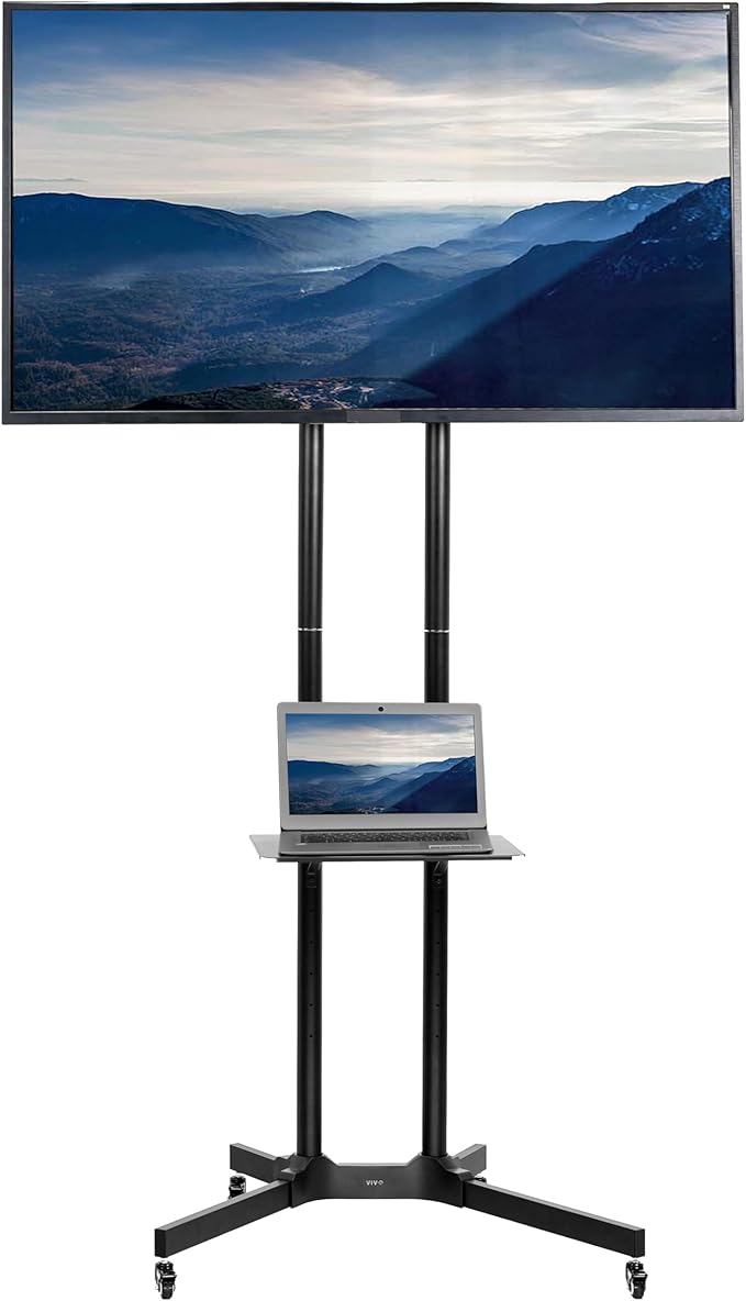 VIVO Tall TV Cart for 32 to 83 inch Screens up to 110 lbs, LCD LED OLED 4K