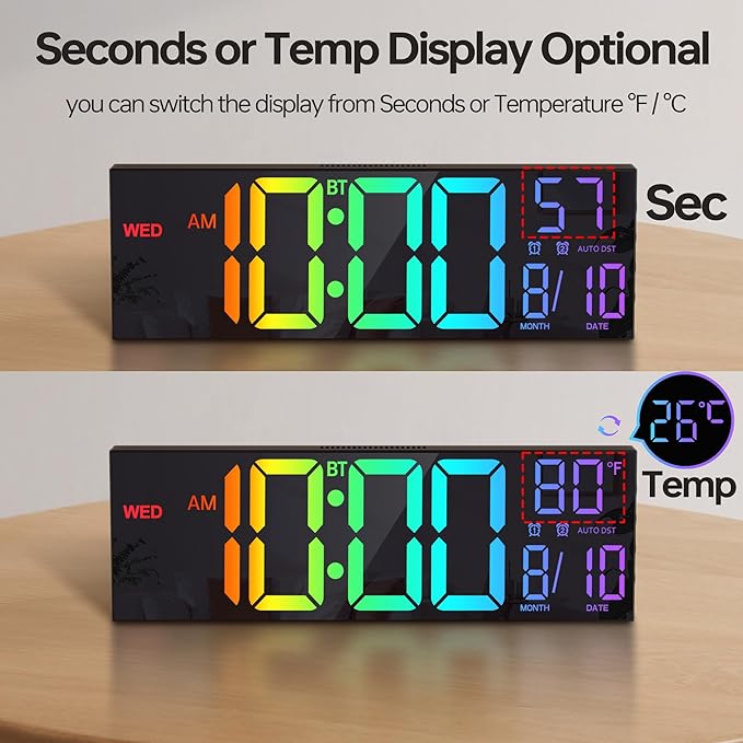 JALL 16.2" Large Digital Wall Clock