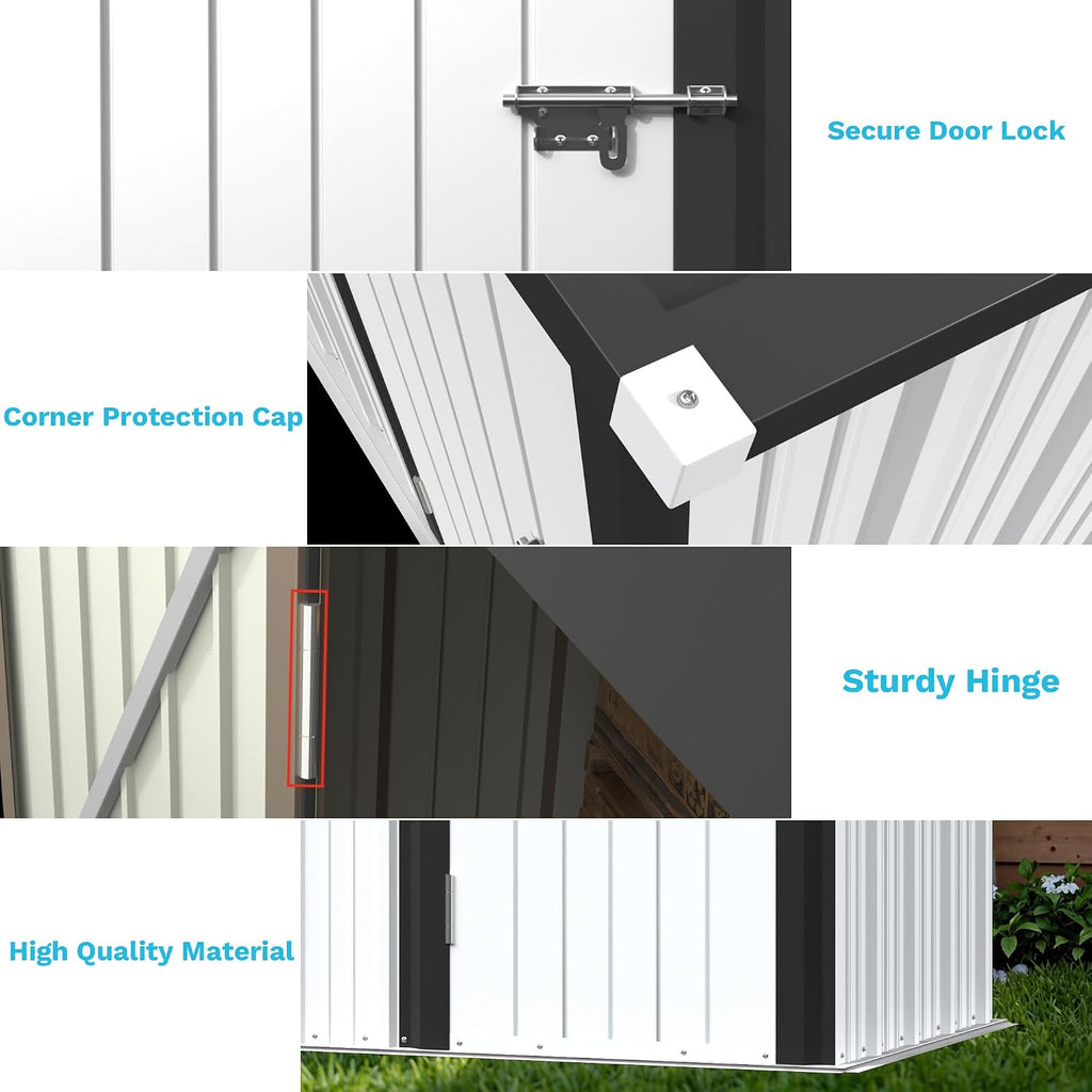 greesum outdoor storage shed 5 x 3 ft., close-up detail